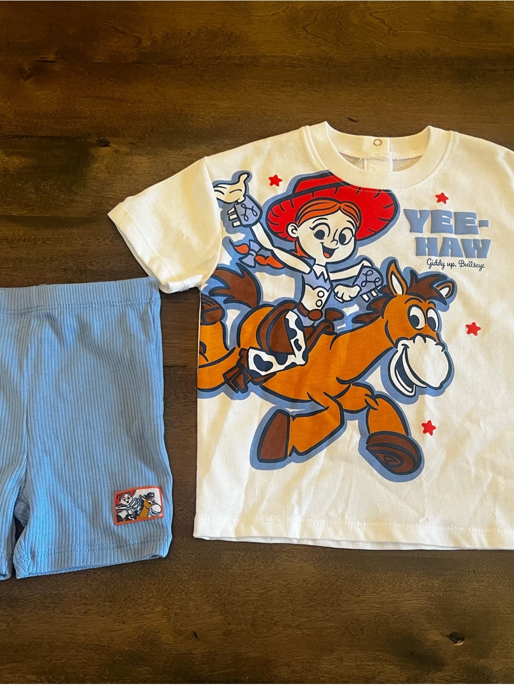 Disney Baby Toy Story Jessie Bullseye 2 Piece Outfit Shirt Shorts 18M